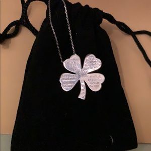 Silver Lucky charm with necklace 8” L & charm 1”
